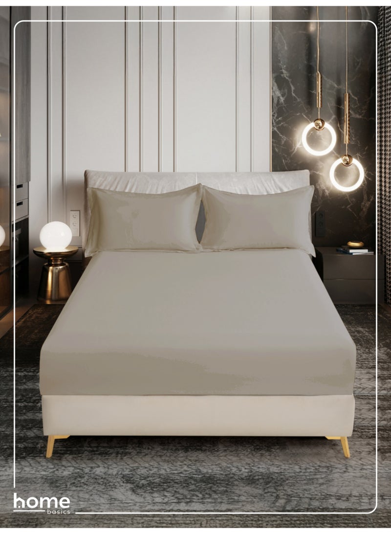 Donetella Bedding Fitted Sheet - Fits 90x200 Cm Bed For Single Bed 2 Pcs (1 Fitted Sheet and 1 Pillowcase) - 30 Cm Deep Pocket - Solid Bed Sheet - Image 1