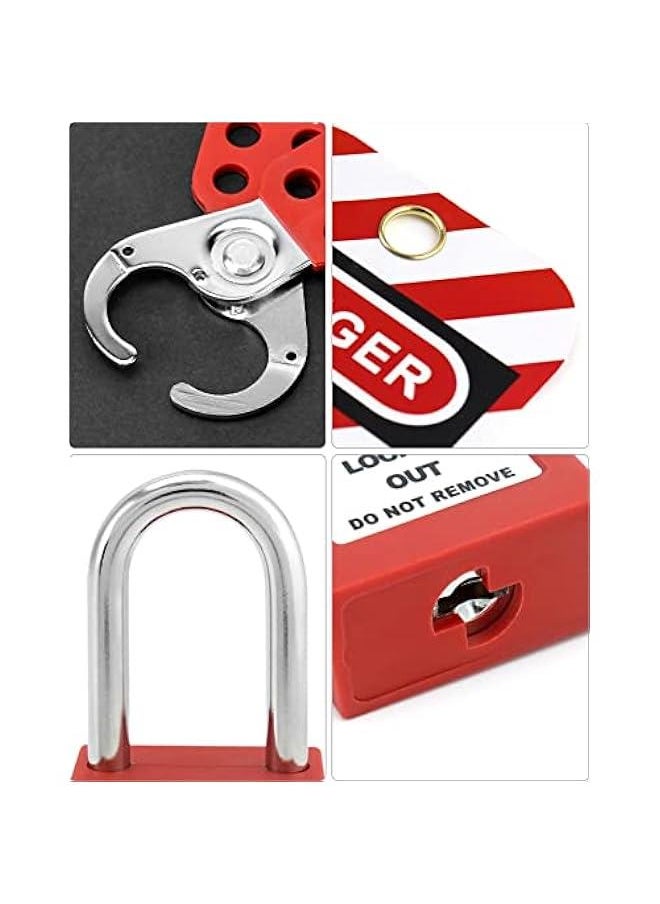 Arabest Lockout Tagout Kit with Hasps, Lockout Tags, Red Loto Locks, Two Padlocks with Keys, Electrical Lock Out Tag Out Kit for Electrical Lockout Applications  - Image 5