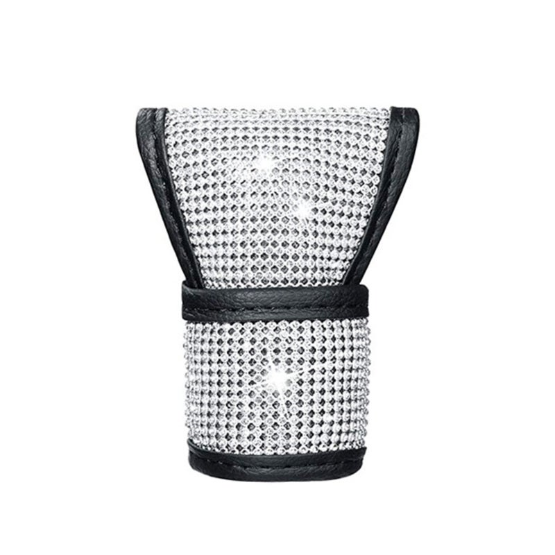 PU Leather Shift Cover: Wear-Resistant Anti-Slip Durable - Sparkling Crystal Diamond Decor Gear Protector for Most Car Interiors, Women Car Decor Enthusiasts - Image 1