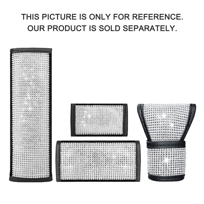 PU Leather Shift Cover: Wear-Resistant Anti-Slip Durable - Sparkling Crystal Diamond Decor Gear Protector for Most Car Interiors, Women Car Decor Enthusiasts - Image 2