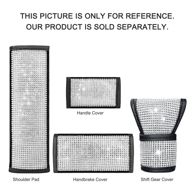 PU Leather Shift Cover: Wear-Resistant Anti-Slip Durable - Sparkling Crystal Diamond Decor Gear Protector for Most Car Interiors, Women Car Decor Enthusiasts - Image 3