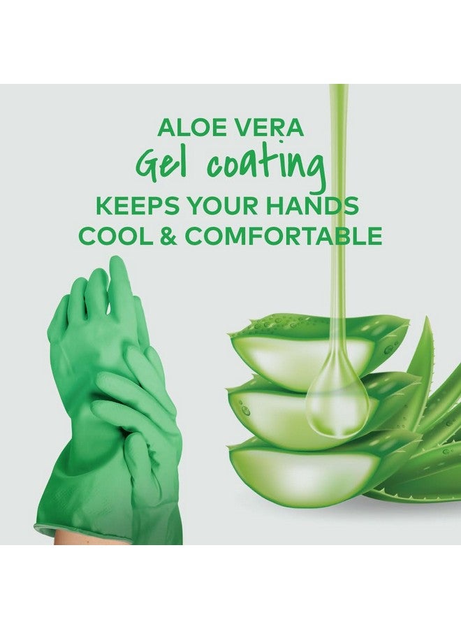 Scotch Brite Scotch-Brite Latex Aloe Vera Coated Gloves,Keeps Hands Cool&Comfortable,Extra Thick,Beaded Cuffs,Anti-Slip Diamond Pattern. For Dishwashing,Gardening&Kitchen Cleaning(1 Pair) - Image 3