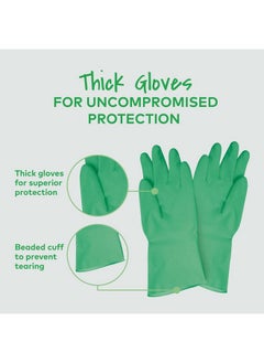 Scotch Brite Scotch-Brite Latex Aloe Vera Coated Gloves,Keeps Hands Cool&Comfortable,Extra Thick,Beaded Cuffs,Anti-Slip Diamond Pattern. For Dishwashing,Gardening&Kitchen Cleaning(1 Pair)  - Image 4