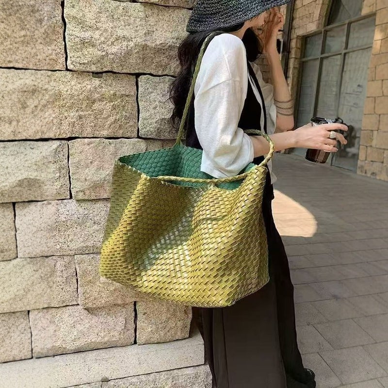 Selling Women'S Bags, New Niche Design Woven Bags, High-End Large-Capacity Shoulder Bags, Simple Tote Bags For Women - Image 2