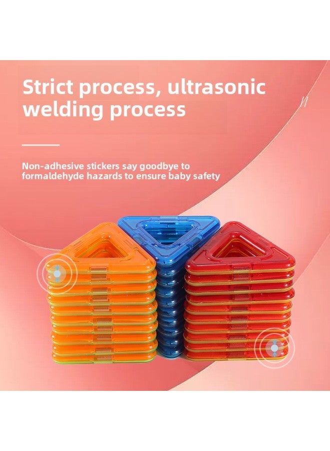 Magnetic Tablets Building Blocks Children's Strong Magnet Magnet Magnet Toys Brain Puzzle Large Magnetic Tablets Cross-border-Specifications:Large Pure Magnetic Sheet 30-piece Set (send Storage Box + Wheel Set) - Image 2