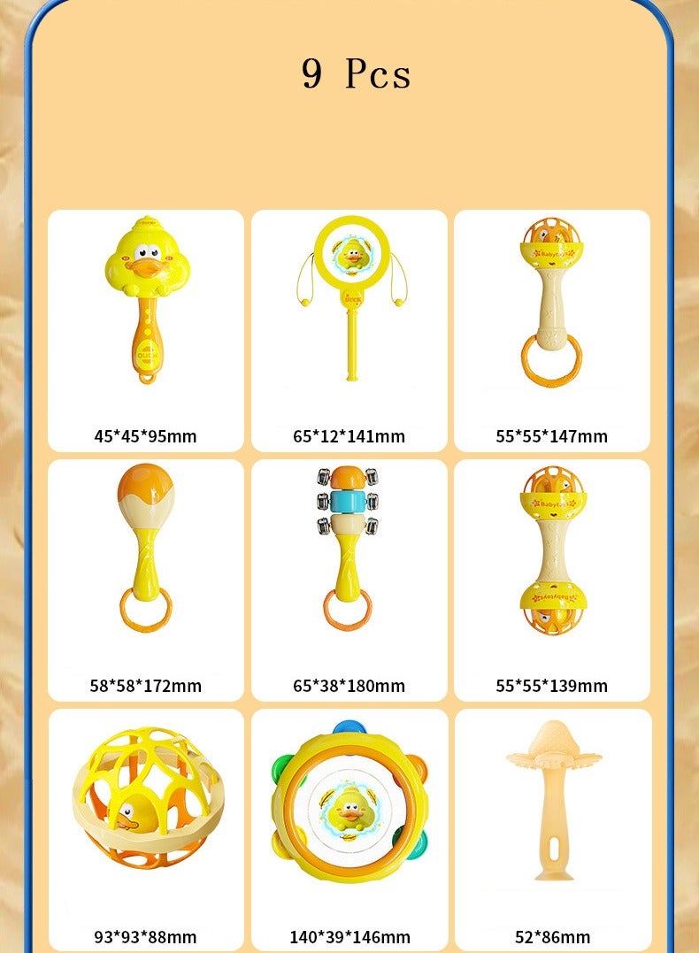 HALAMODO 9 PCS Baby Rattles Teether Rattles Toys, Baby Teething Toys 0-12 Months, Early Developmental Newborn Toys for Infants Toddler - Image 2
