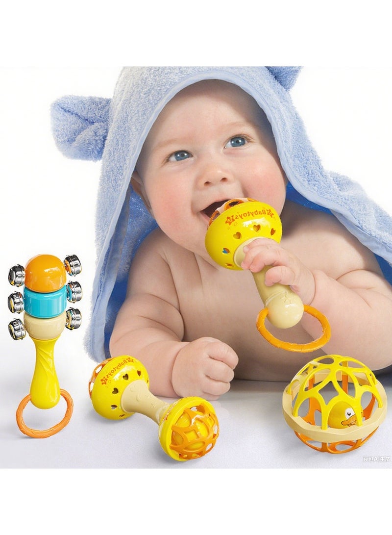 HALAMODO 9 PCS Baby Rattles Teether Rattles Toys, Baby Teething Toys 0-12 Months, Early Developmental Newborn Toys for Infants Toddler - Image 4