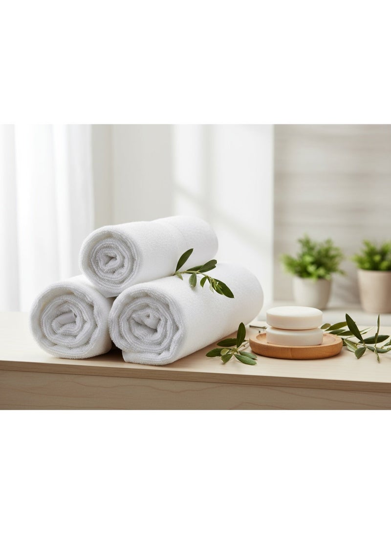 Ucanbe Luxury White Bath Towels Large – Highly Absorbent Hotel & Spa Bathroom Towels | 70×140 cm | White, Pack of 2 - Image 3