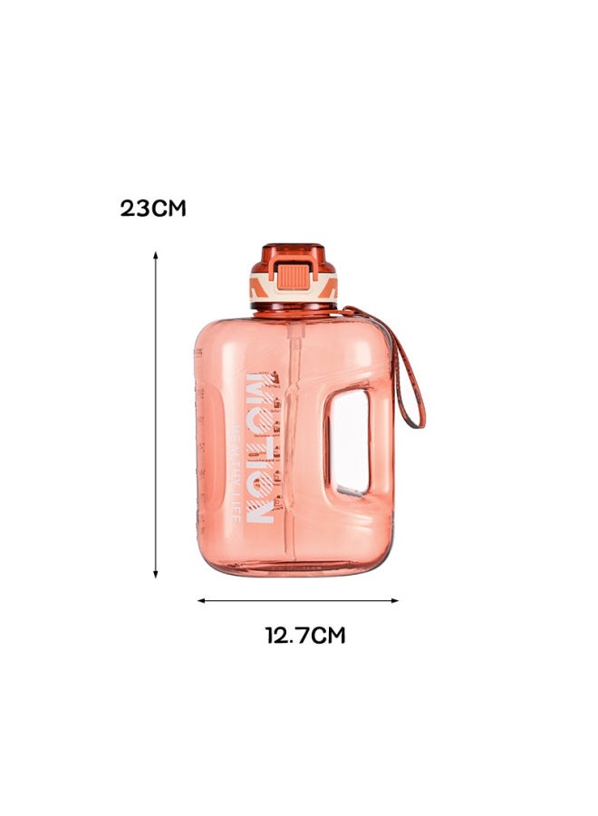 Foreign Trade Cross-border Large Capacity Water Cup Portable Fitness Outdoor Adult Sports Tons Of Barrels Plastic Straw Kettle Wholesale-Color:Pink-Capacity:1590ml - Image 1