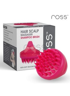 ROSS Ross Hair Scalp Massager Shampoo Hair Brush with Soft Silicone Bristles for Anti Dandruff, Exfoliating with Scalp Care Manual Head Massager, Pink  - Image 3