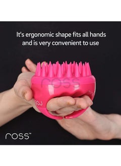 ROSS Ross Hair Scalp Massager Shampoo Hair Brush with Soft Silicone Bristles for Anti Dandruff, Exfoliating with Scalp Care Manual Head Massager, Pink  - Image 4