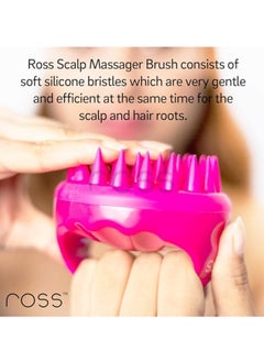 ROSS Ross Hair Scalp Massager Shampoo Hair Brush with Soft Silicone Bristles for Anti Dandruff, Exfoliating with Scalp Care Manual Head Massager, Pink  - Image 5