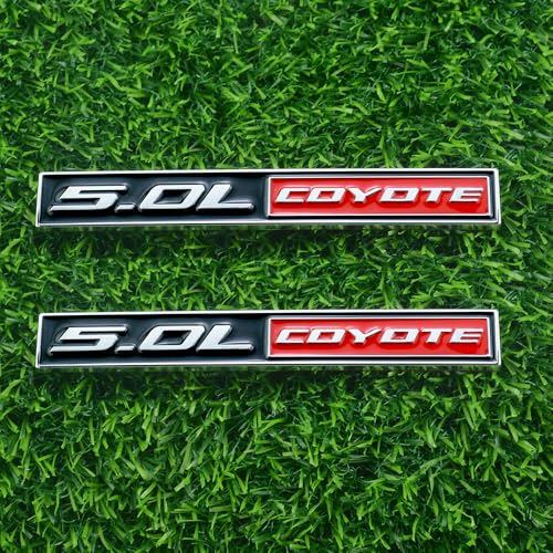 EmbRoom 2 Pcs 50L Coyote Emblems 3D Badge V8 Decal Engine Trunk Sticker Nameplate Letter Fit for Mustang 150 Red - Image 1