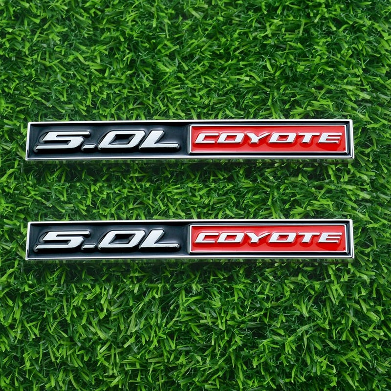 EmbRoom 2 Pcs 50L Coyote Emblems 3D Badge V8 Decal Engine Trunk Sticker Nameplate Letter Fit for Mustang 150 Red - Image 3