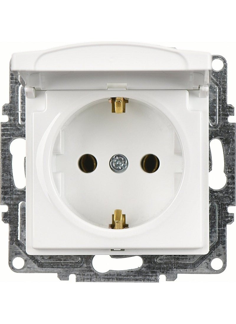 Günsan Elektrik Visage White Covered Grounded Socket - Frameless 12 Pcs  - Image 1