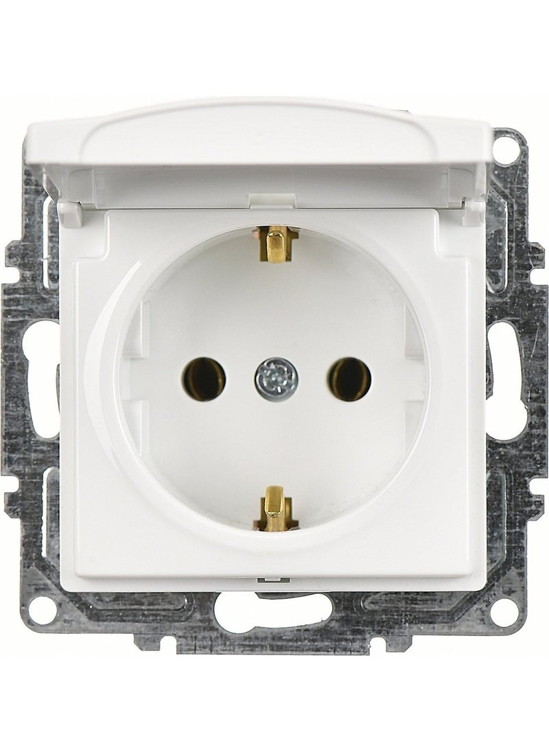 Günsan Elektrik Visage White Covered Grounded Socket - Frameless 12 Pcs  - Image 2