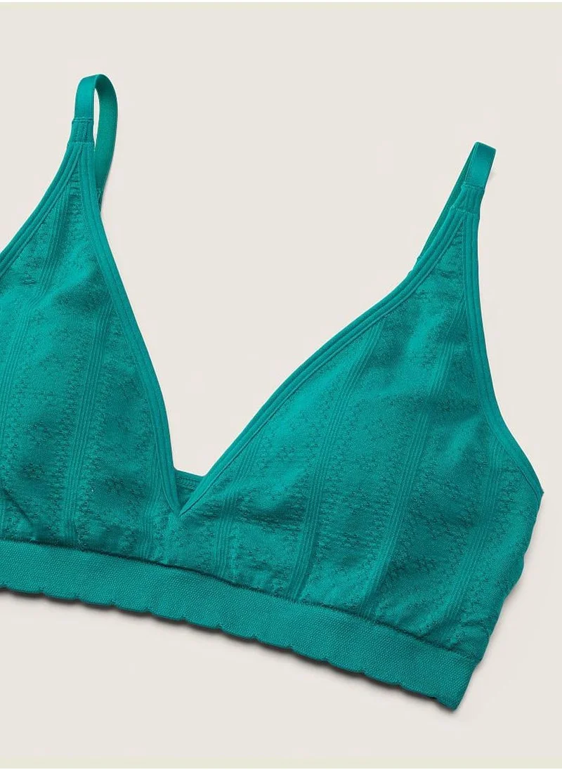 PINK Soft Seamless Pointelle Lightly Lined Bralette