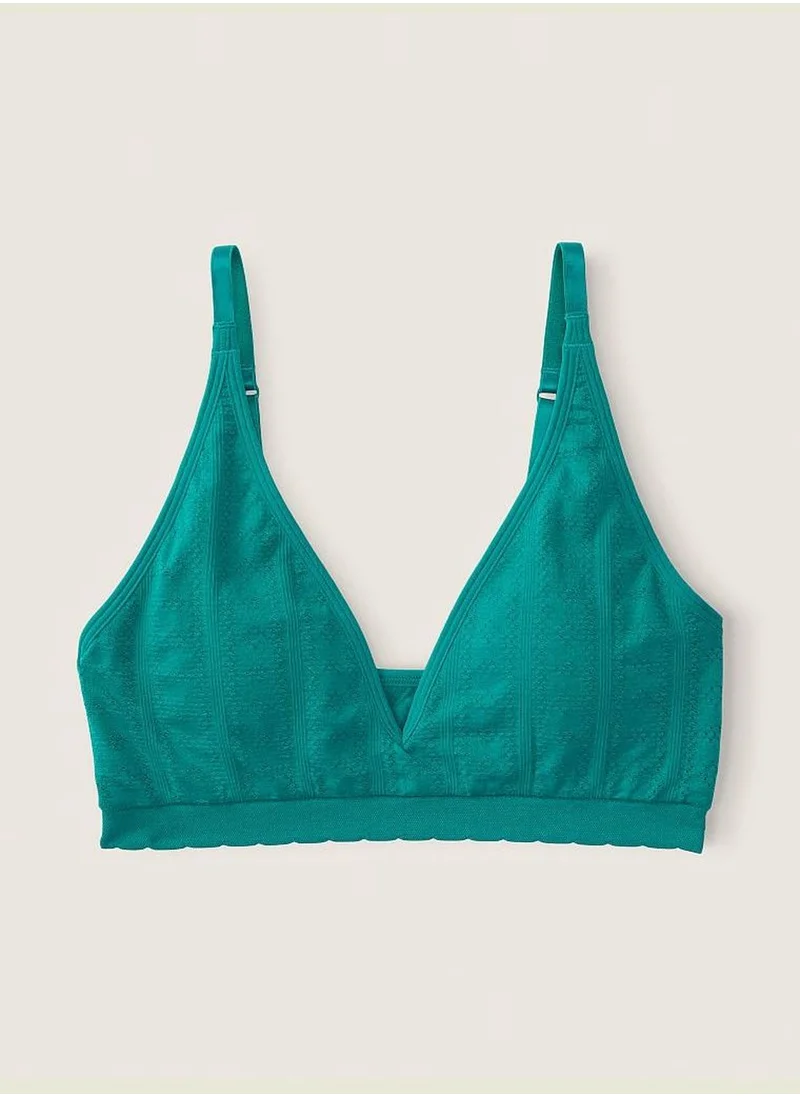 PINK Soft Seamless Pointelle Lightly Lined Bralette