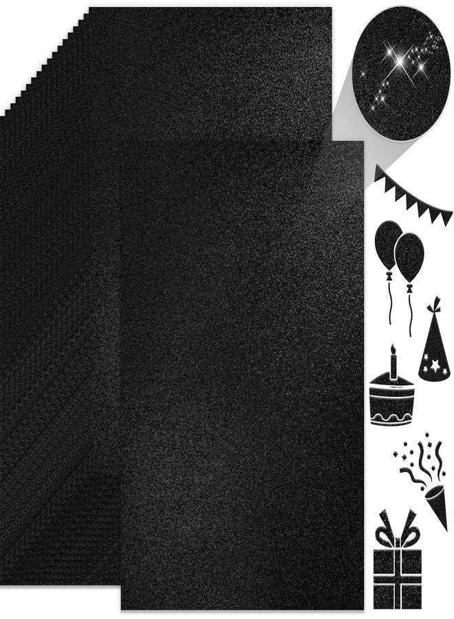 BOOKNOW 27 Sheets Black Glitter Cardstock Paper, 8.5 x 11 Inches Sparkling Card Stock Paper for Card Making, Back to School Supplies, 250GSM - Image 1