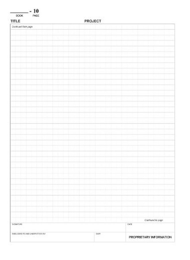 BookFactory Lab Notebook - 96 Pages (.25'' Grid Format), 8'' x 10'', Red Cover, Section Sewn Hardbound Laboratory Notebook (Made in USA) - Image 5