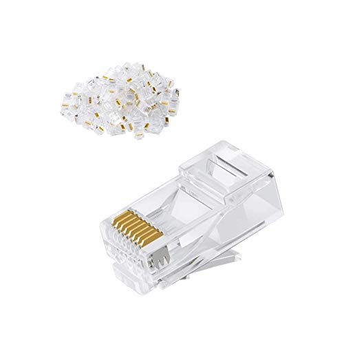 CableCreation Cat6 RJ45 Connectors, 100-PACK Cat6 RJ45 Ends, Ethernet Cable Crimp Connectors UTP Network Plug for Solid Wire and Standard Cable, Transparent - Image 2