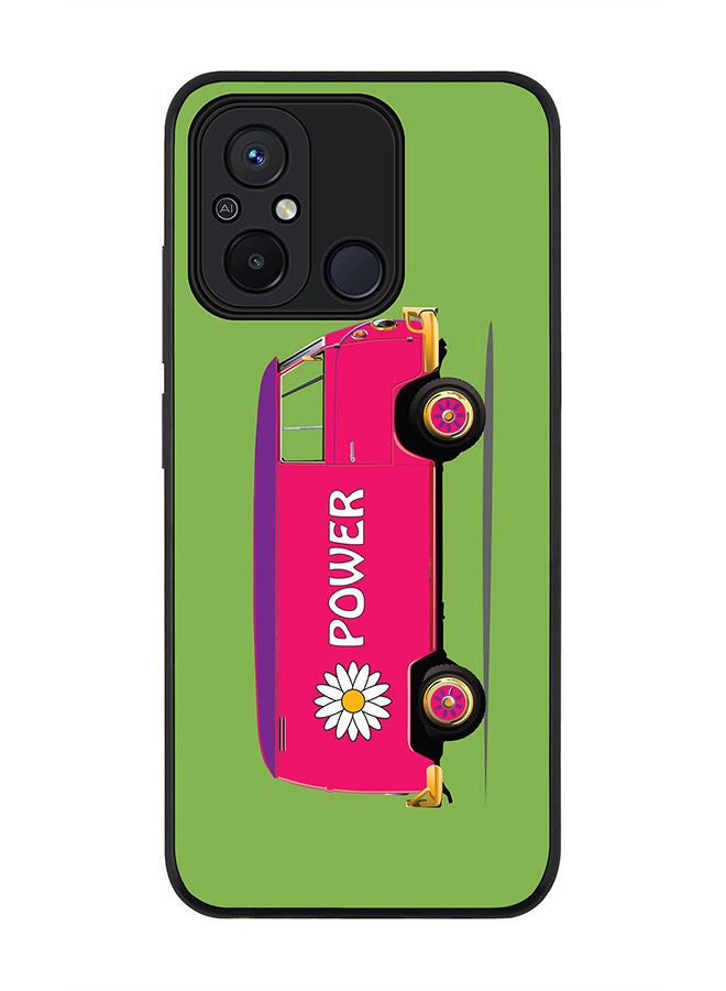 Stylizedd Rugged Black edge case for Xiaomi Redmi 12C 4G, Slim fit Soft Case Flexible Rubber Edges Anti Drop TPU Gel Thin Cover -  Flower Power - Image 1