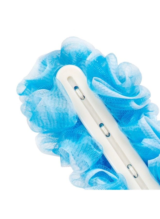 Arswin Loofah Back Scrubber for Shower,Loofah On a Stick,Anti-Slip Long Handle Bath Sponge Shower Brush,Soft Nylon Mesh Body Brush for Women&Men (Pack of 2, Blue) - Image 4