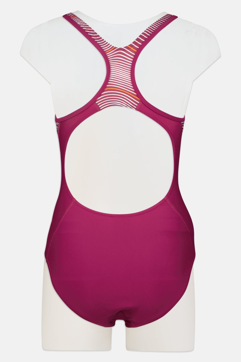 speedo Women Stripe One Piece Swimsuit, Multicolor - Image 2