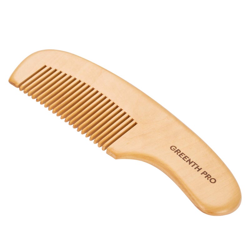 GREENTH PRO مجموعة فرشاة ومشط شعر الأطفال GREENTH PRO - خشب لوتس طبيعي مع شعيرات ماعز ناعمة ومشط خشب الكمثرى للمواليد والأطفال الصغار، مثالي لقشرة الرأس - Image 4
