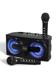 M25 Wireless Bluetooth Karaoke System with Dual Microphones | Portable Speaker with Echo Control & LED Lights | High-Fidelity Sound for Home, Outdoor Events, Parties & Gatherings | Rechargeable Battery | AUX/USB/TF Card Support