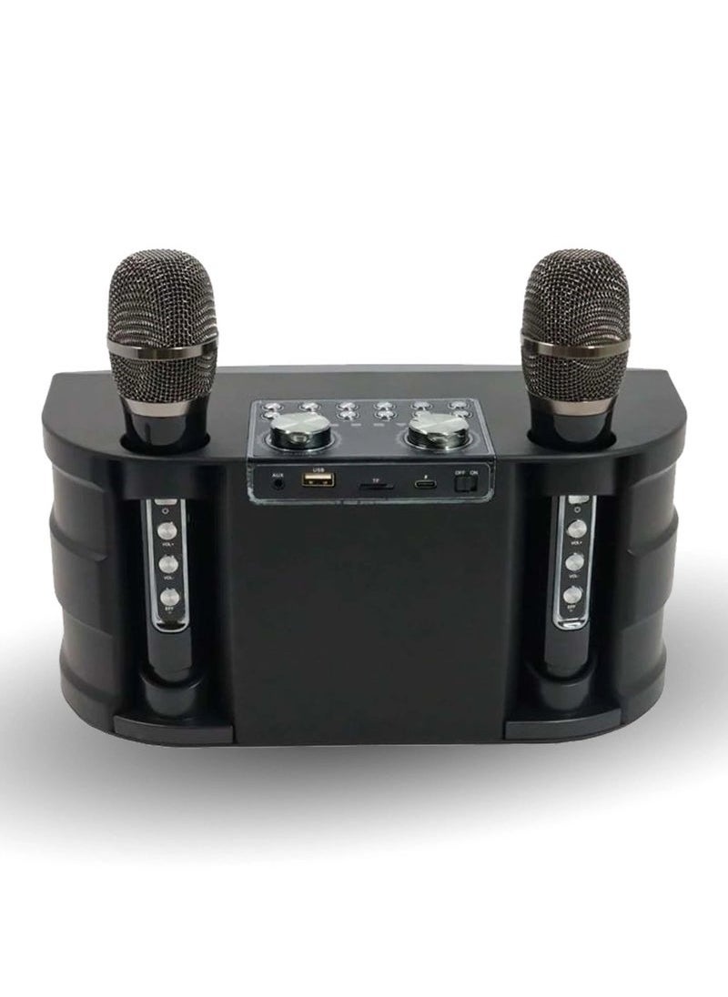 Smart Berry - M25 Wireless Bluetooth Karaoke System with Dual Microphones | Portable Speaker with Echo Control & LED Lights | High-Fidelity Sound for Home, Outdoor Events, Parties & Gatherings | Rechargeable Battery | AUX/USB/TF Card Support - Image 1
