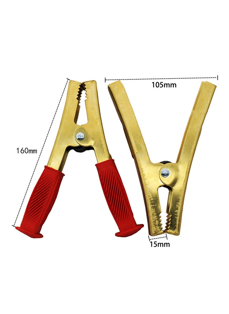 KASTWAVE - Heavy Duty Crocodile Clamp Thicken Pure Copper 500A-1500A Car Battery Charger Clamps Power Replacement Battery Alligator Clips, Welding machine clamp clamp for Car, Auto, Boat(2PCS)Large - Image 1