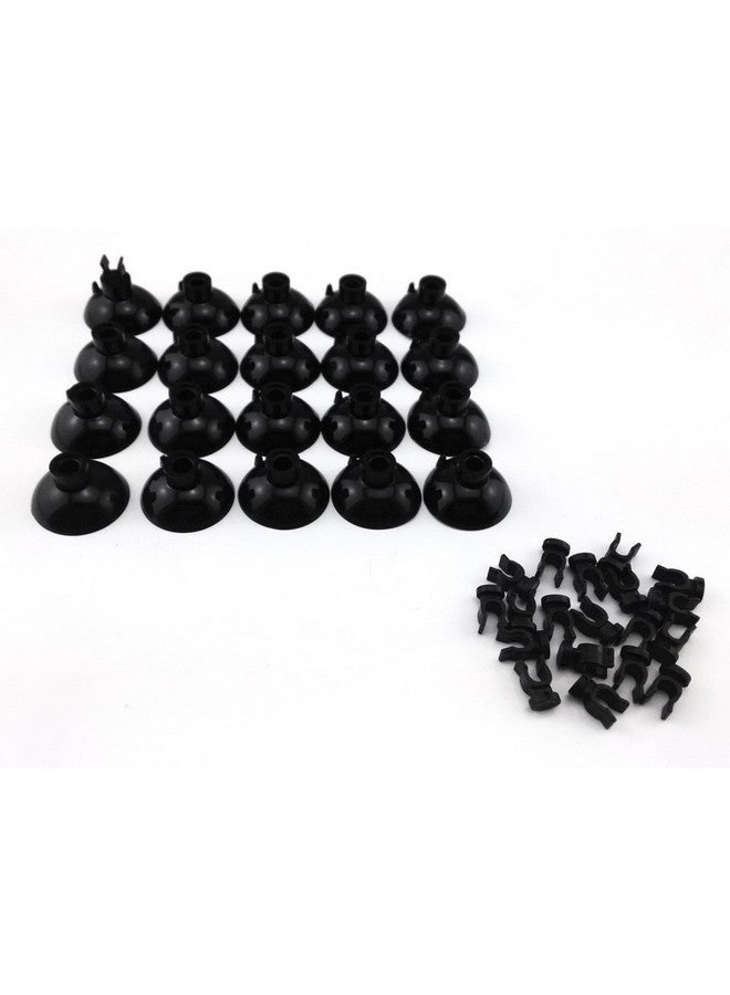 Honbay 20pcs Aquarium Black Sucker Clip Suction Cups Airline Tubing Holder - Image 2