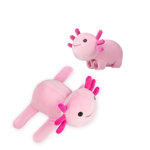 DYBFONO Huggers AxolotlStuffed Axolotl Slap Bracelet for KidsCute Animal Book BuddyFun Axolotle Toys for Boys and GirlsPink - Image 1
