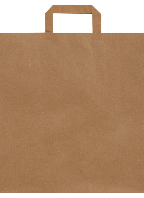Packanya 32x30x17-100 Pieces Flat Handle Kraft Bag  - Image 1
