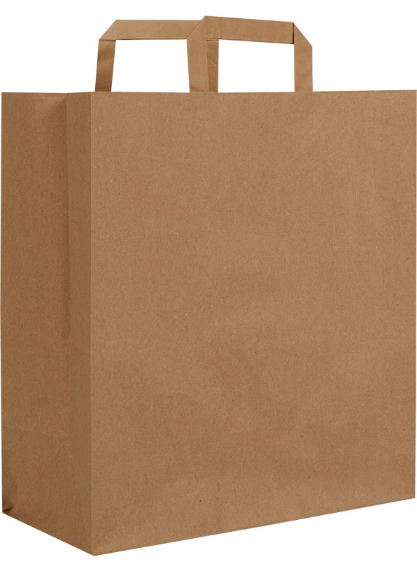 Packanya 32x30x17-100 Pieces Flat Handle Kraft Bag  - Image 2