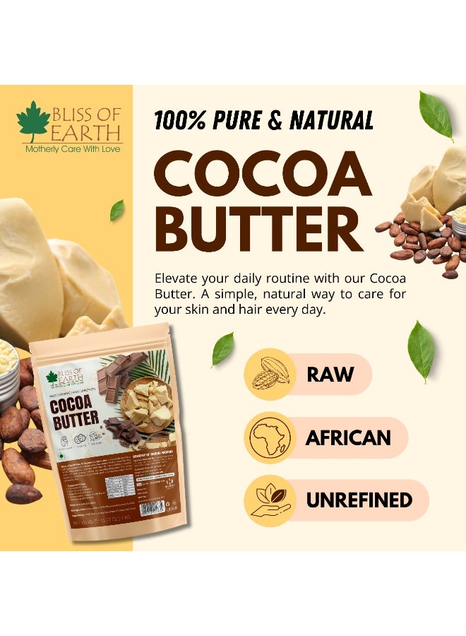 BLISS OF EARTH Organic Cocoa Butter 1KG for Chocolate Making Food Grade Raw & Organic For Hair Skin & Stretch Marks - Image 2