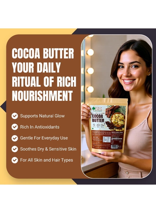 BLISS OF EARTH Organic Cocoa Butter 1KG for Chocolate Making Food Grade Raw & Organic For Hair Skin & Stretch Marks - Image 4