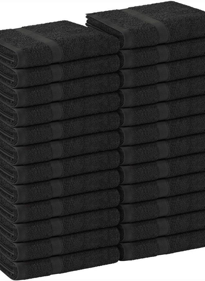 Utopia Towels - Salon Towel, Pack of 24 (Not Bleach Proof, 16 x 27 Inches) Highly Absorbent Cotton Towels for Hand, Gym, Beauty, Spa, and Home Hair Care, Black - Image 1