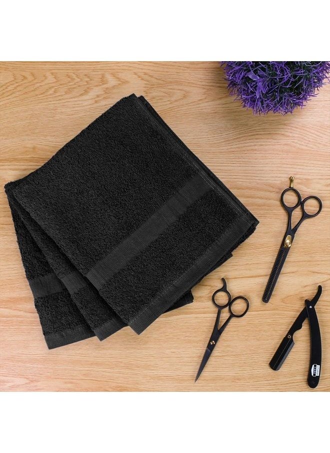 Utopia Towels - Salon Towel, Pack of 24 (Not Bleach Proof, 16 x 27 Inches) Highly Absorbent Cotton Towels for Hand, Gym, Beauty, Spa, and Home Hair Care, Black - Image 1