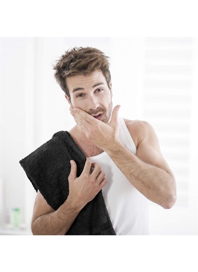 Utopia Towels - Salon Towel, Pack of 24 (Not Bleach Proof, 16 x 27 Inches) Highly Absorbent Cotton Towels for Hand, Gym, Beauty, Spa, and Home Hair Care, Black - Image 1