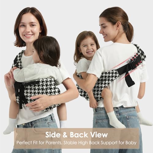 Shiaon Baby Sling Carrier Newborn to Toddler, Adjustable Toddler Carrier Sling Baby Carrier Toddlers Sling Carriers Hip Carriers for 8-40lbs, Black Houndstooth - Image 5