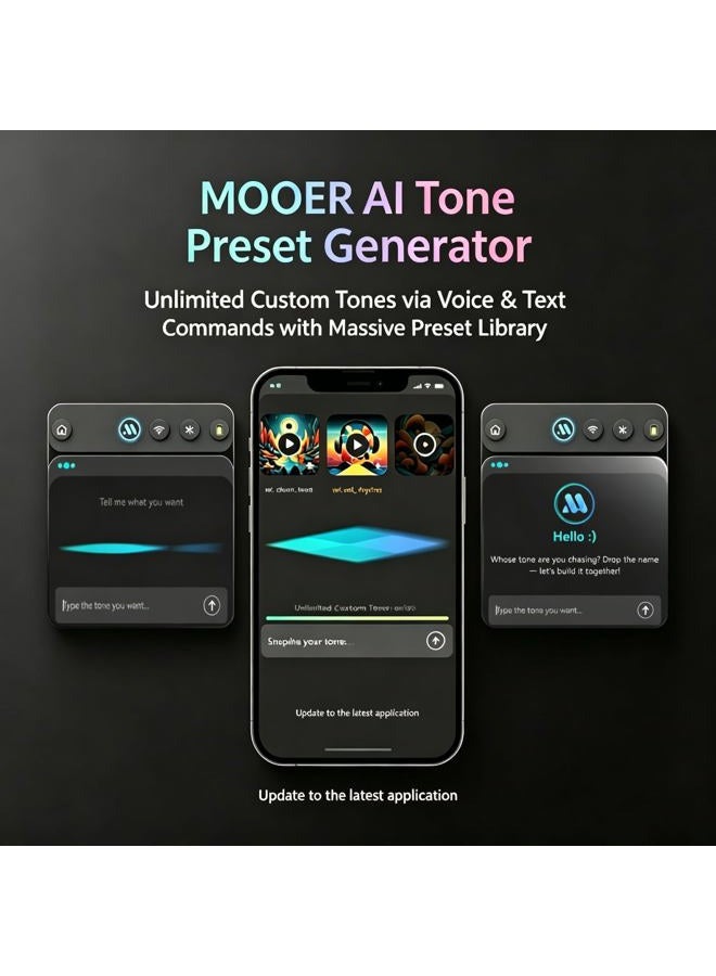 Mooer Sd10I 10W Guitar Amplifier for Practice with Smart Effects App, Portable Led Light Stero Sound, 49 Types, 52 Models Amplifier, Loop, Electronic Drums, Bass Tuner ( - Image 3