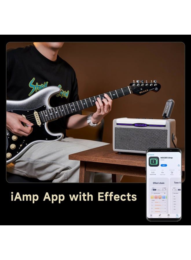 Mooer Sd10I 10W Guitar Amplifier for Practice with Smart Effects App, Portable Led Light Stero Sound, 49 Types, 52 Models Amplifier, Loop, Electronic Drums, Bass Tuner ( - Image 4