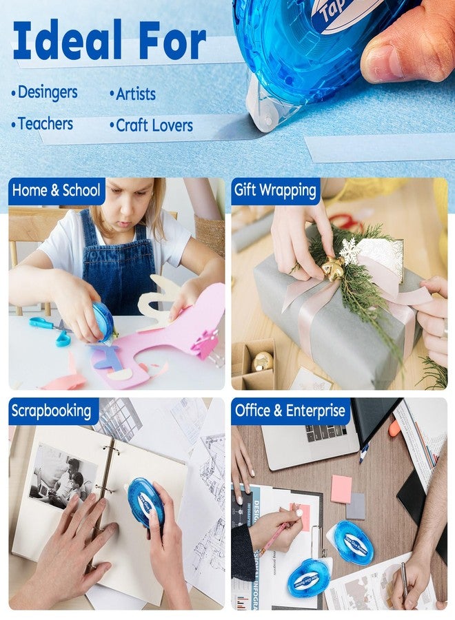 Tmol 4 Pack Scrapbook Tape, 26 Ft x 0.31 in Double Sided Tape Roller, Permanent Adhesive Tape Dispenser Runner, Photo-Safe Glue Tape Roller for Scrapbooking, Crafts and Arts Projects, Smooth & Clean - Image 4