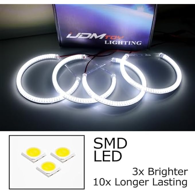 آي جدمتوي طقم إضاءة عيون الملاك LED 264SMD زينون أبيض 7000K متوافق مع BMW E36 E46 الفئة الثالثة E39 الفئة الخامسة E38 الفئة السابعة مناسب لزخرفة زينون فقط - Image 3