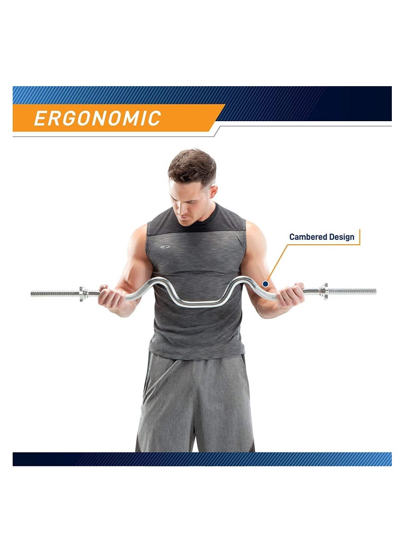 ULTIMAX Triceps and Biceps Combo Curl Bar for Weight Plates Weightlifting Strength Training Accessory for Home Gym-47" - Image 4
