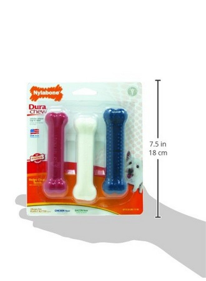 Nylabone Original Bone Power Chew Toy for Dogs, Durable Dog Toys for Aggressive Chewers, Peanut Butter Flavor, Small - Up to 25 Ibs, 3 Pack - Image 3