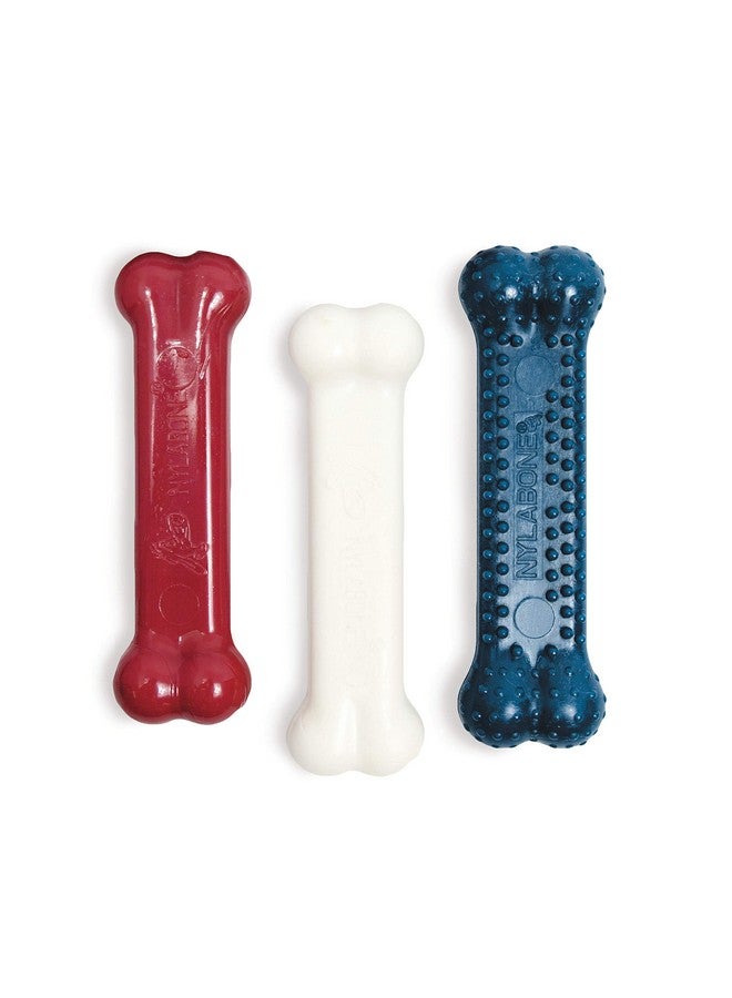 Nylabone Original Bone Power Chew Toy for Dogs, Durable Dog Toys for Aggressive Chewers, Peanut Butter Flavor, Small - Up to 25 Ibs, 3 Pack - Image 1