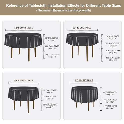 Obstal 210GSM Round Table Cloth, Oil-Proof Spill-Proof and Water Resistance Microfiber Tablecloth, Decorative Fabric Circular Table Cover for Outdoor and Indoor Use (Navy Blue, 60 Inch Diameter) - Image 5